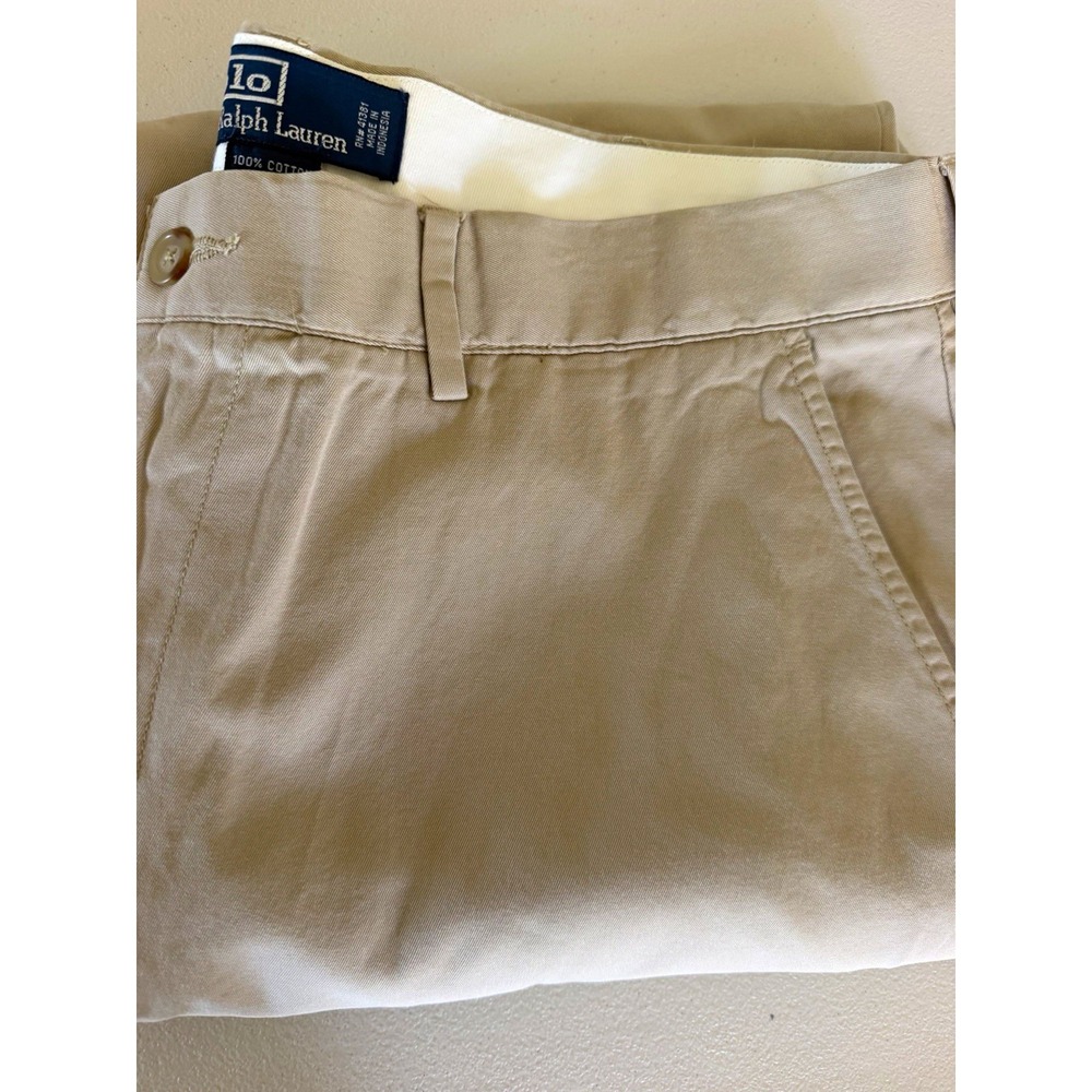 Polo Ralph Lauren Men's 35x30 Beige Cotton Twill Chino Classic Straight Pockets